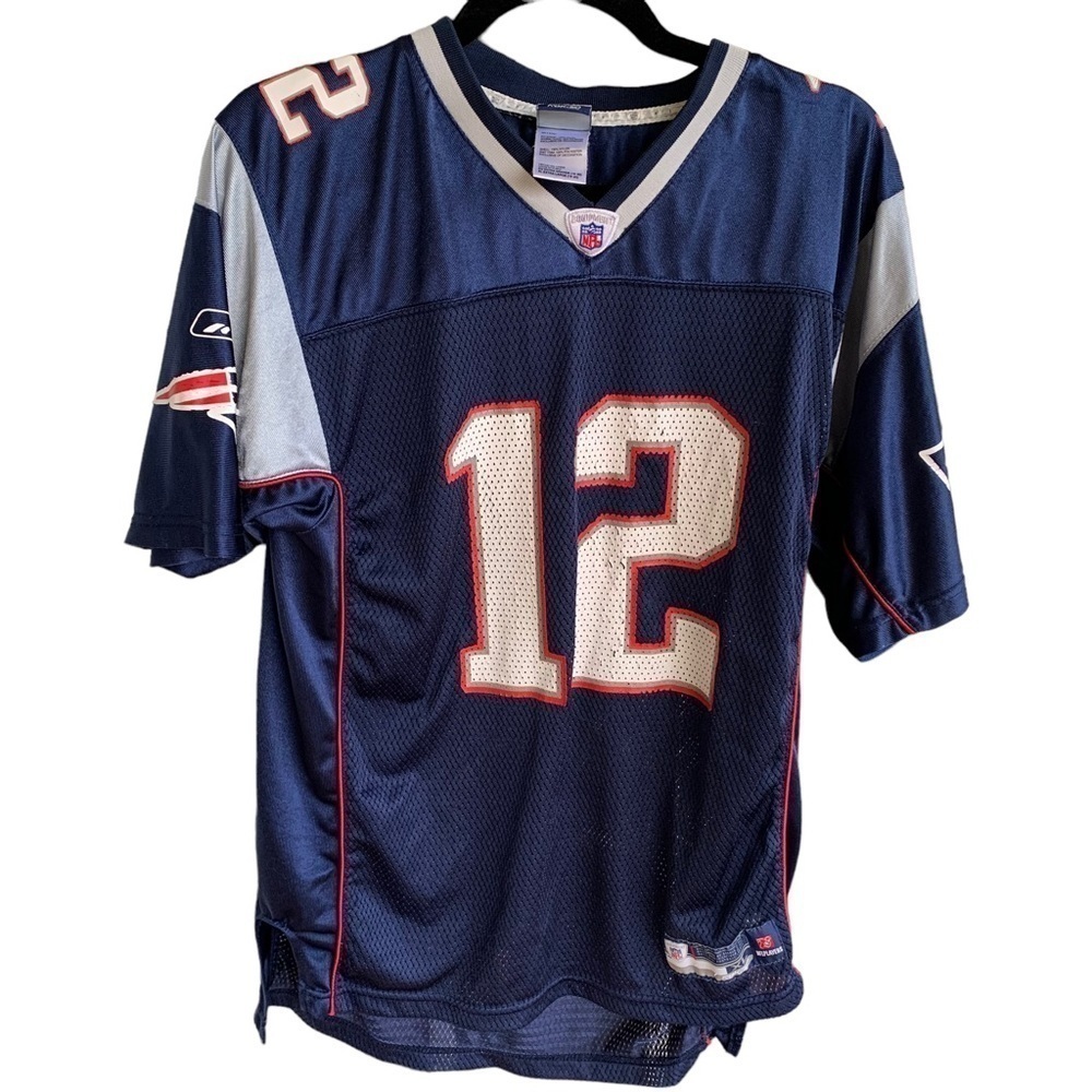 Vintage Reebok Tom Brady Football Jersey #12 New England Patriots Size XL Youth - Picture 5 of 6